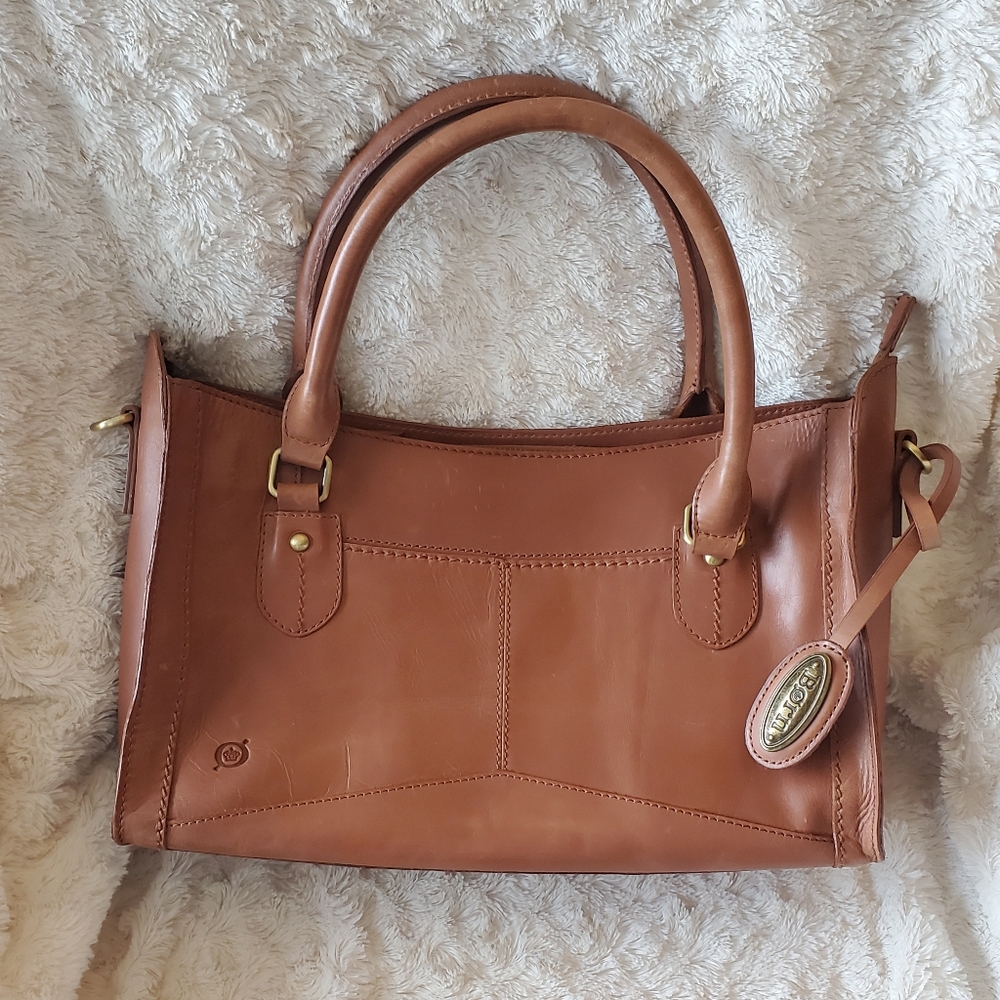 Born Eva Distressed Leather Satchel Light Purse